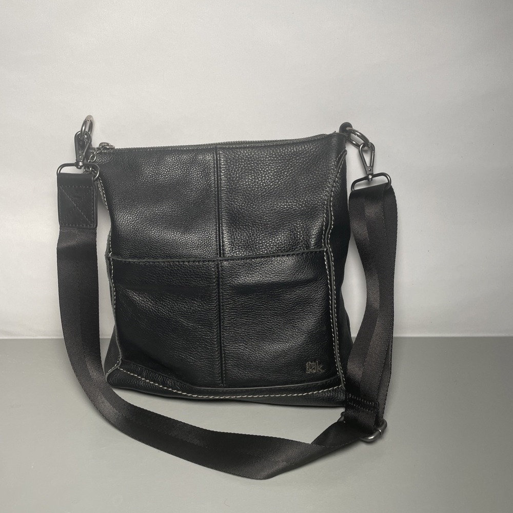 The Sak Lucia Black Pebbled Leather Crossbody Bag